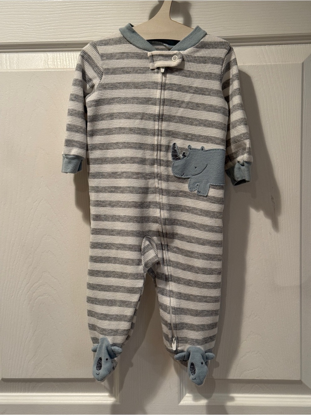 Carter’s Waffle Rhinoceros Sleep & Play Pajamas 6M